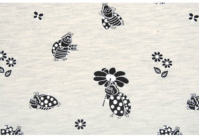 Mi & Joe French Terry Marienkäfer mit Blume Creme Melange