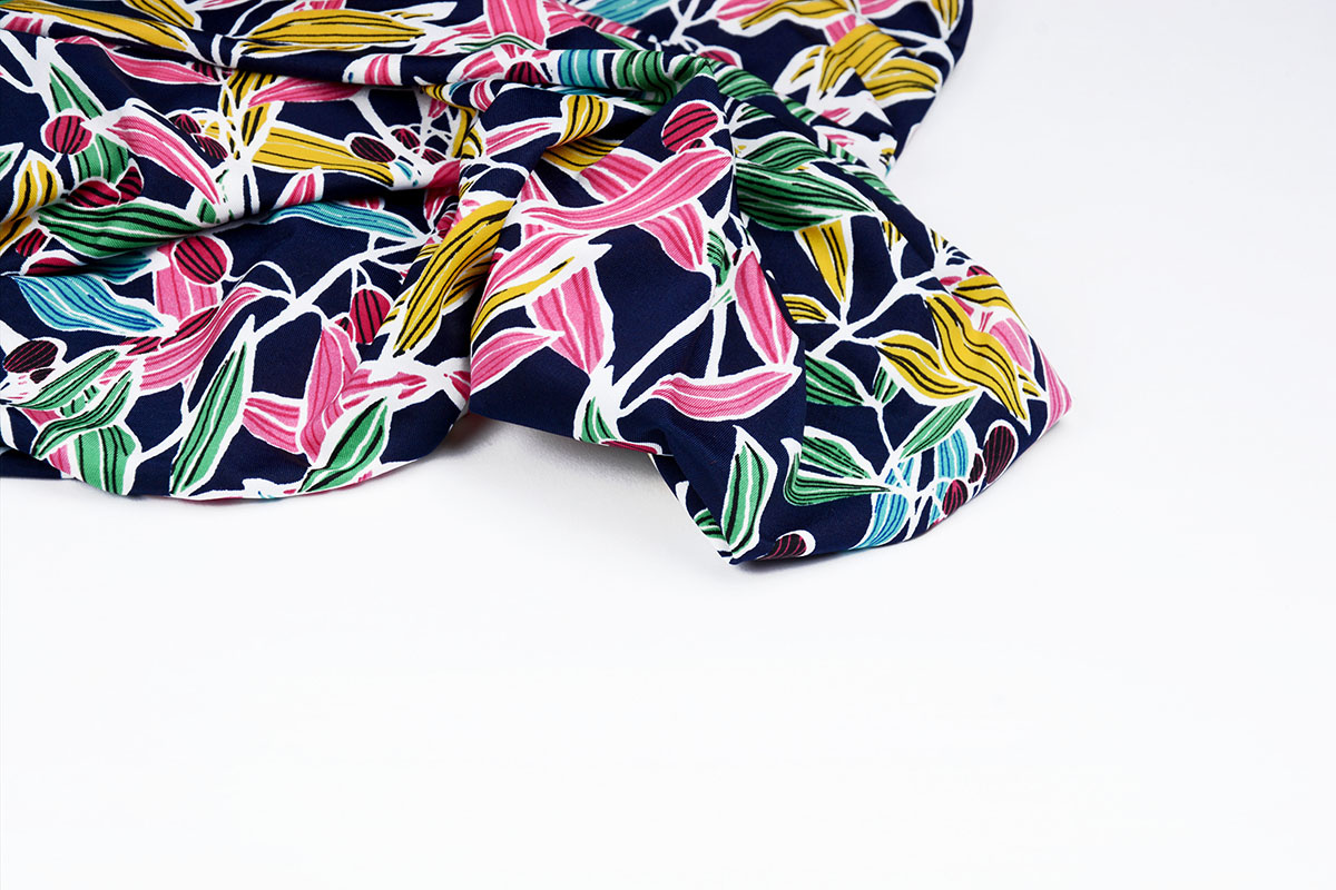 Lycra jersey Simmer Neon leaves Navy