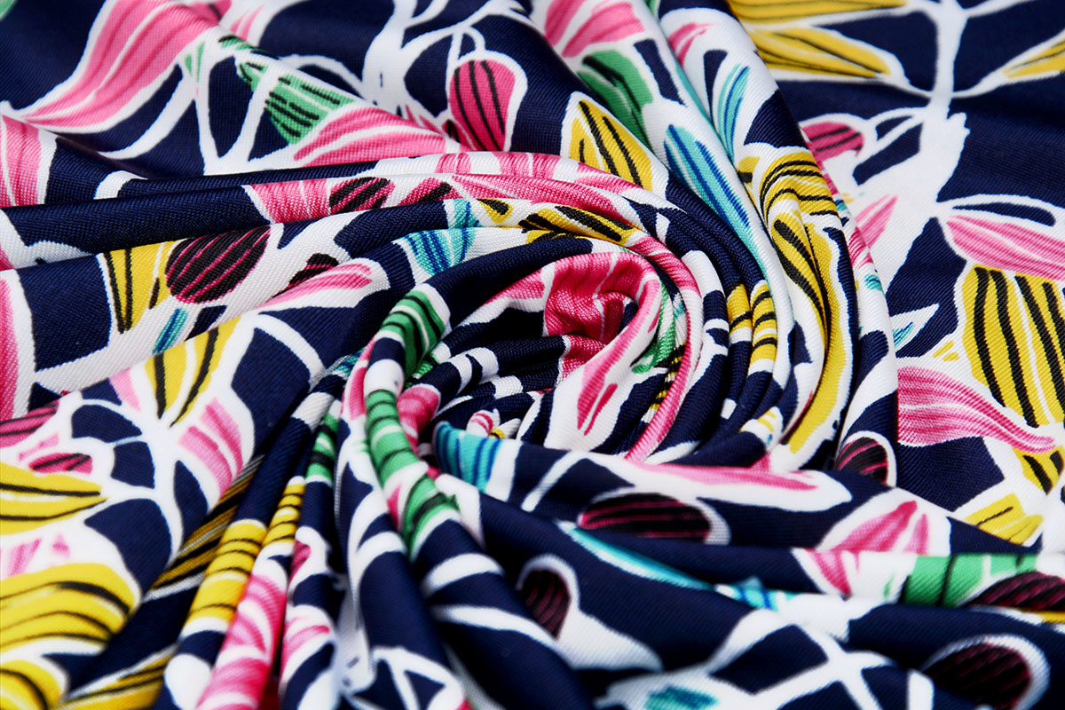 Lycra jersey Simmer Neon leaves Navy