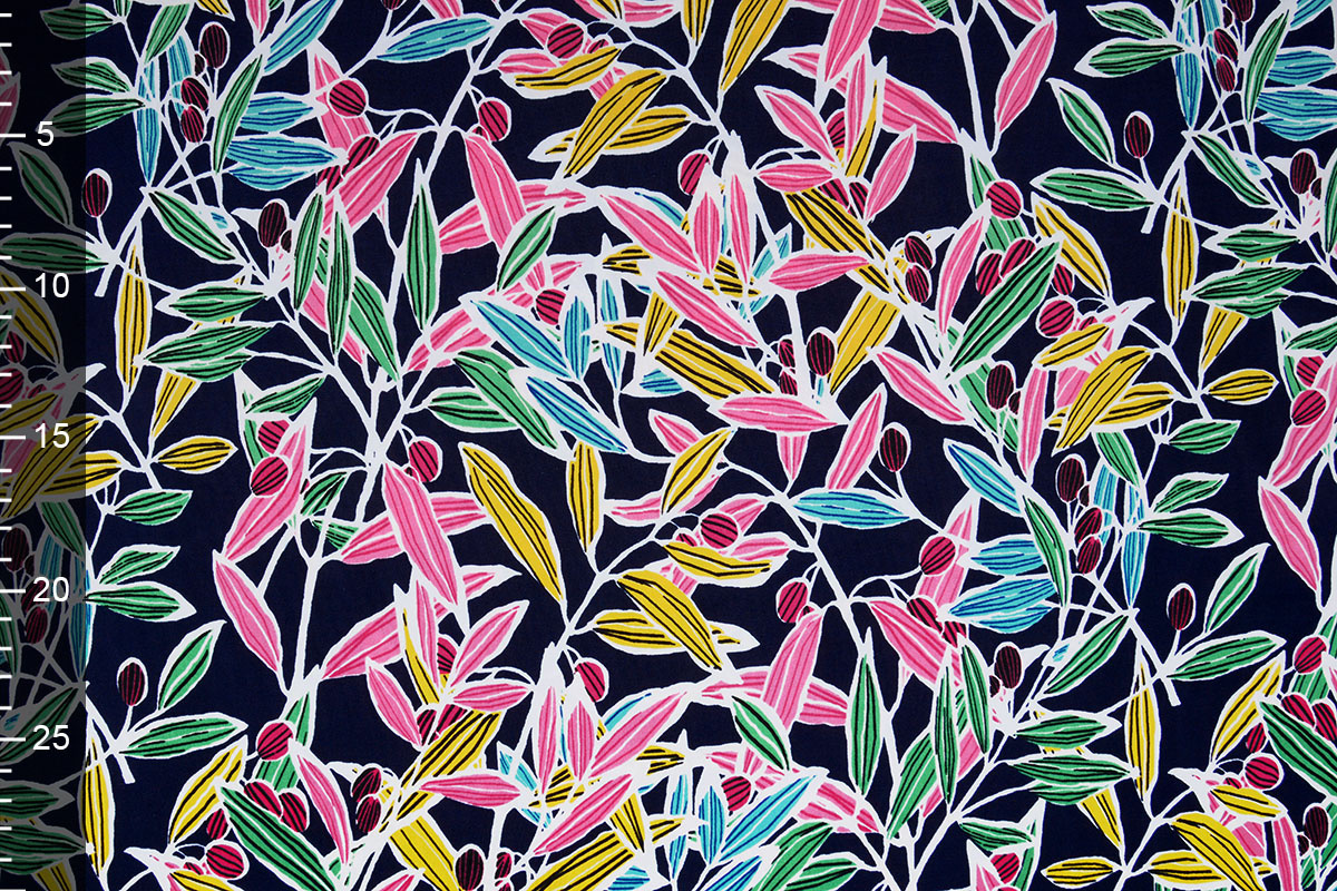 Lycra jersey Simmer Neon leaves Navy