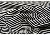 Cotton Jersey middle Stripe Navy Creme