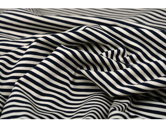 Cotton Jersey middle Stripe Navy Creme