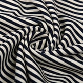 Baumwolljersey mittel Streifen Marineblau Creme