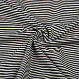 Cotton Jersey middel Streep Marine Creme