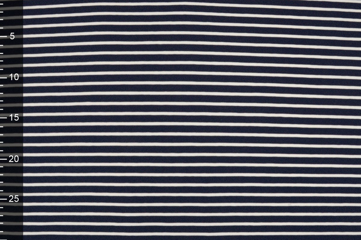 Cotton Jersey Large Small Stripe Navy Creme