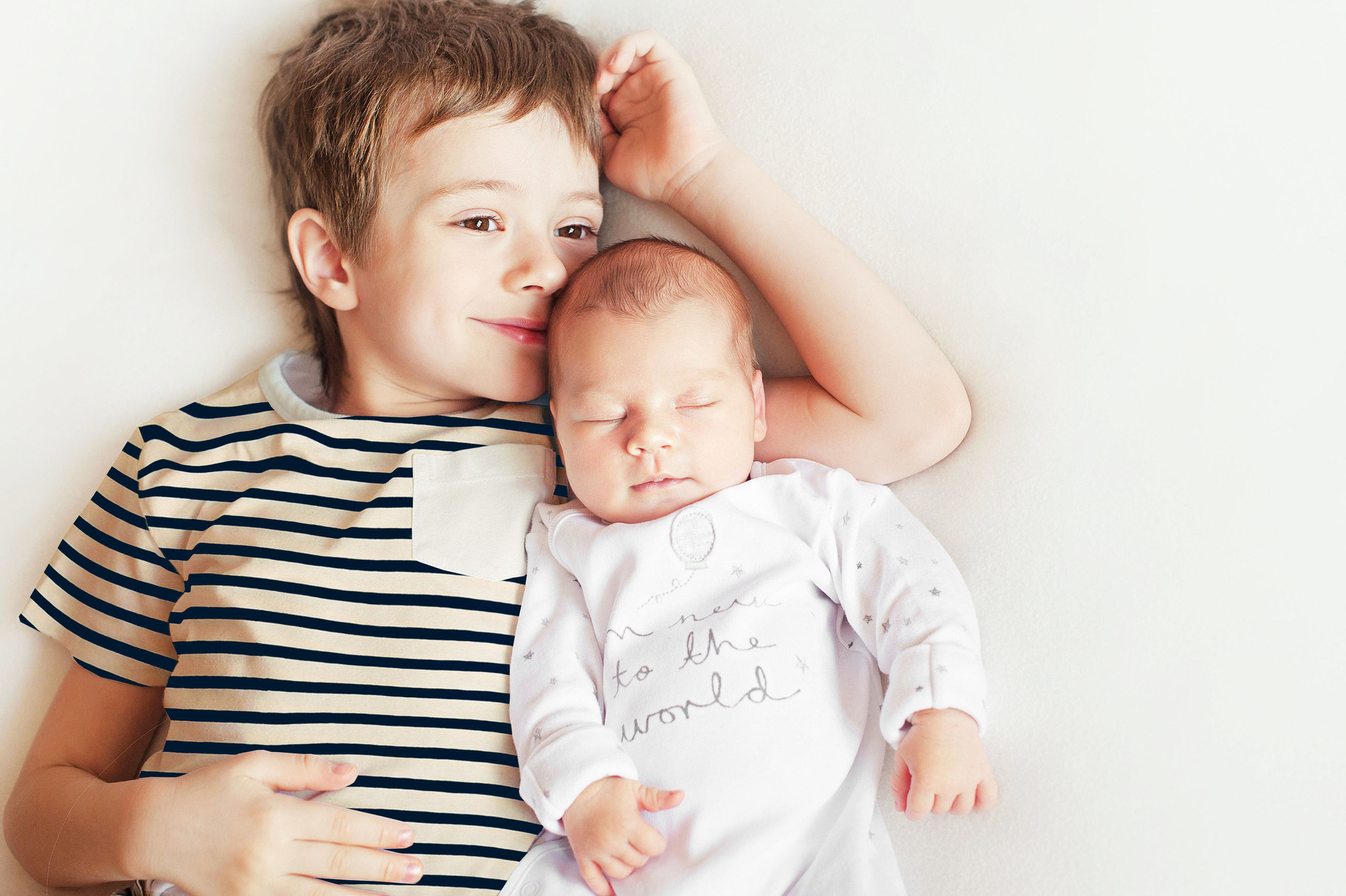 Cotton Jersey Grote Streep Creme Marine