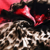 Paneel Lycra Crepe Trico Panterprint Oog Ido Rood