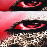 Panel Lycra Crepe Trico Pantherdruck Auge Ido Röt