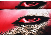 Panel Lycra Crepe  Trico Panther print Eye Ido Red