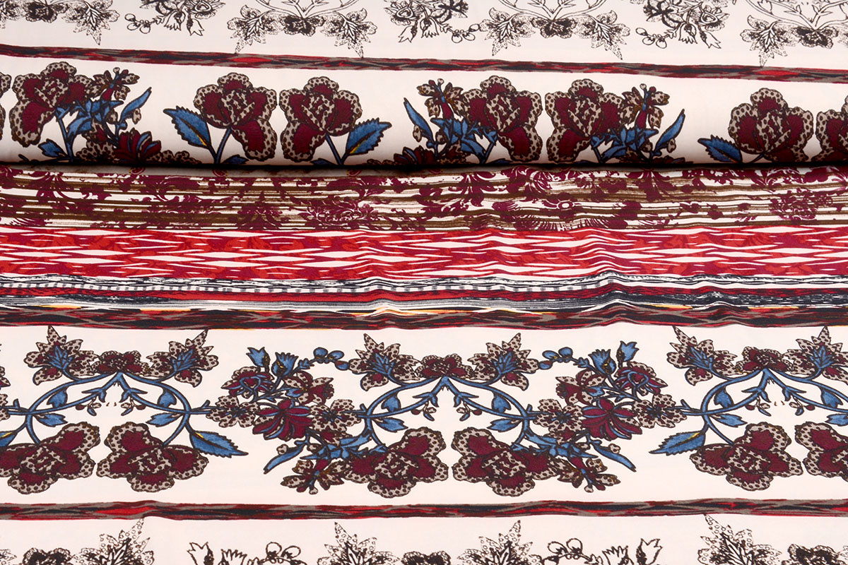 Cotton Jersey Simmer Flowers Ziedi