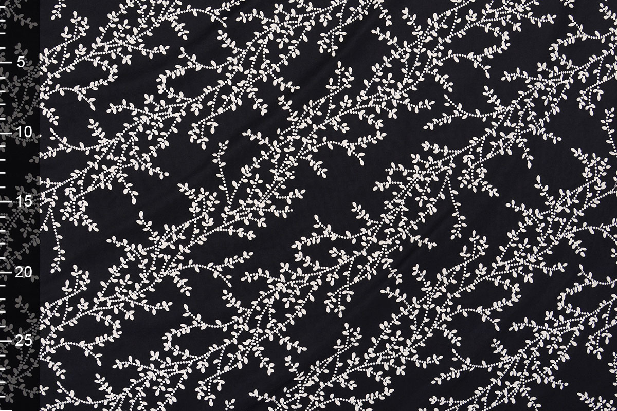 Cotton Jersey Blätter Ivy Schwarz