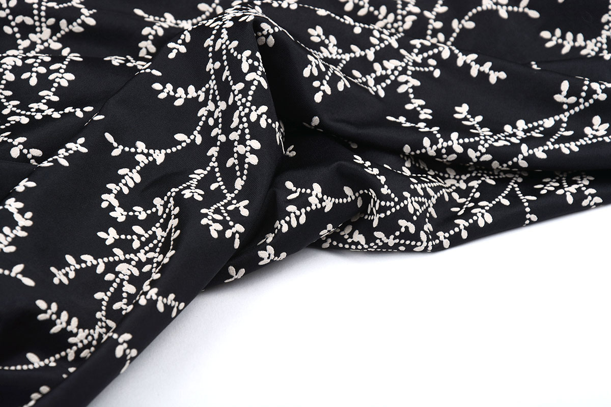 Cotton Jersey Blätter Ivy Schwarz