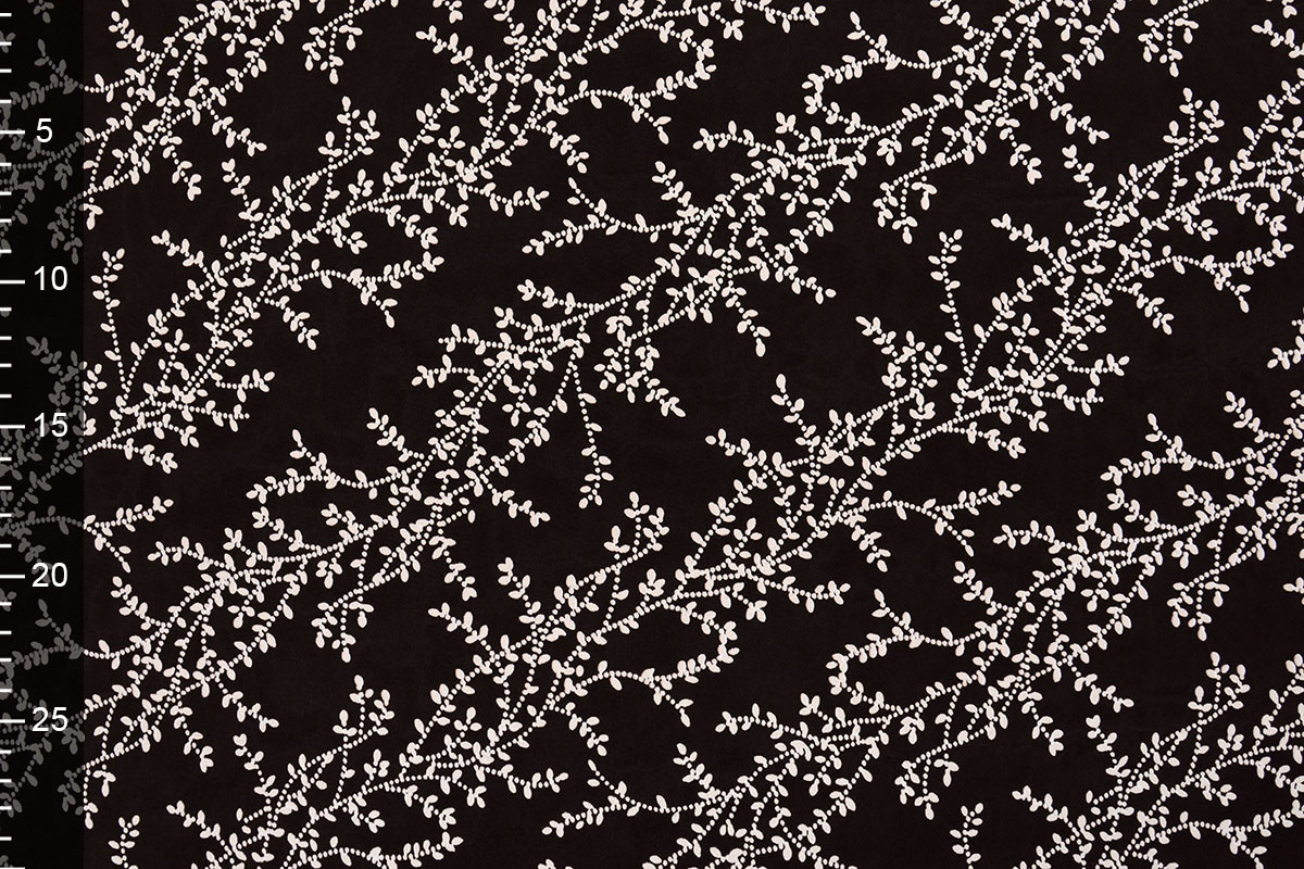 Cotton Jersey Simmer Leaves Ivy Dark Brown