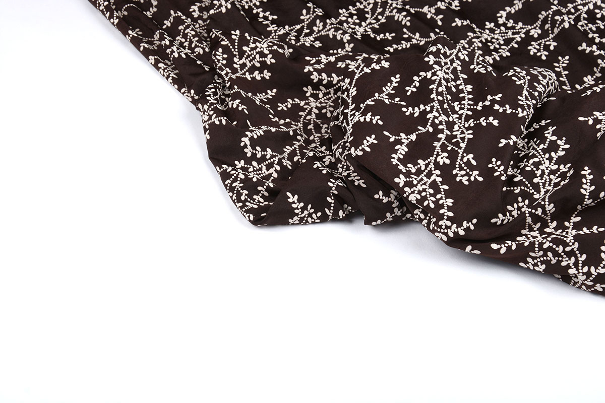 Cotton Jersey Simmer Leaves Ivy Dark Brown