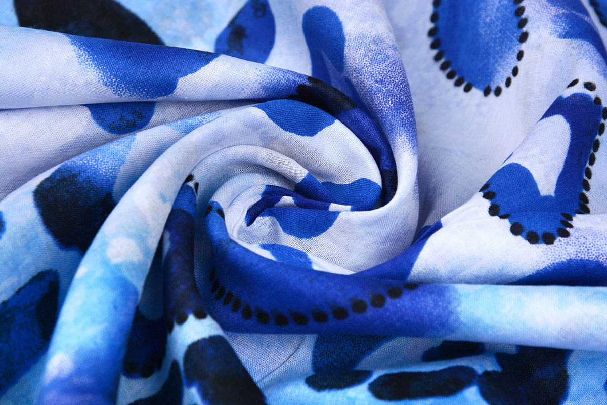 Cotton Leopardprint Watercolor Blue