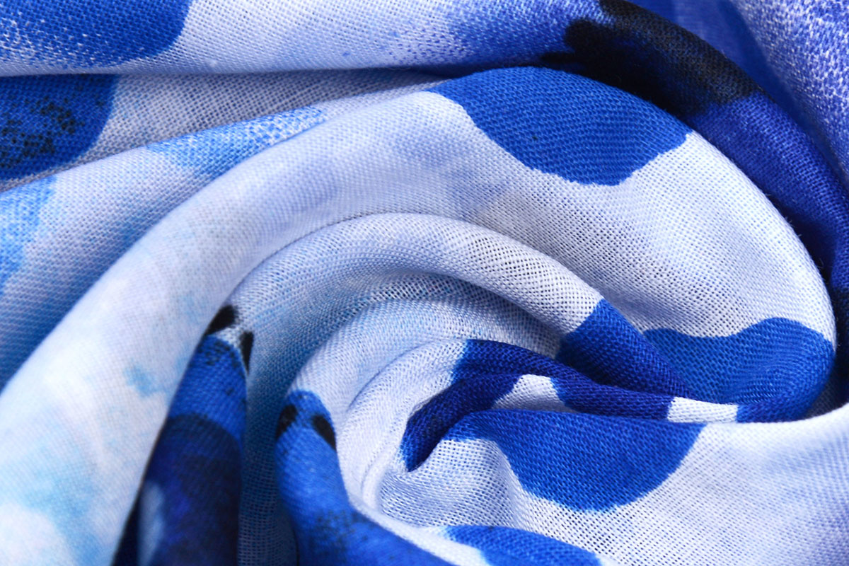 Katoen Panterprint Watercolor Blauw