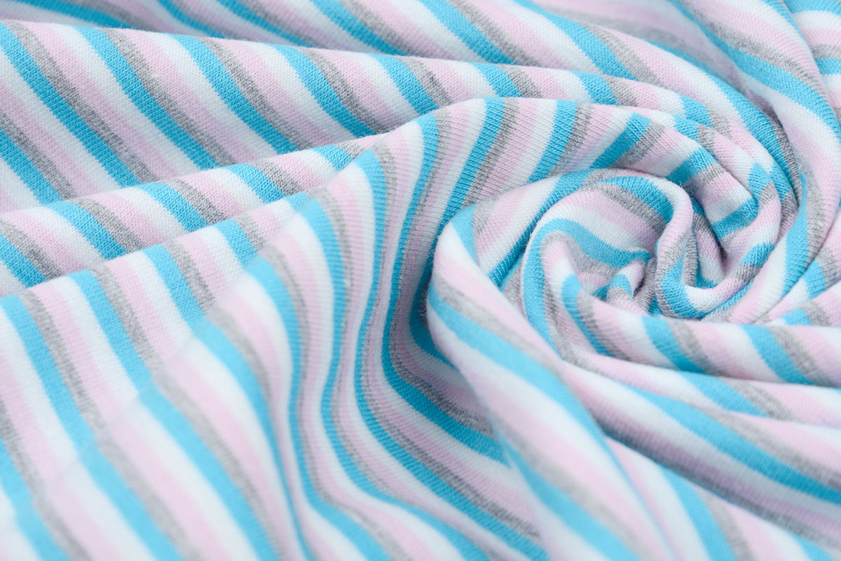 Baumwolljersey Streifen Multi Aqua