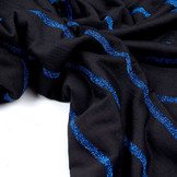 Viscose Jersey with lurex Stripes Black Blue