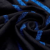 Viscose Jersey with lurex Stripes Black Blue