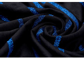 Viscose Jersey with lurex Stripes Black Blue