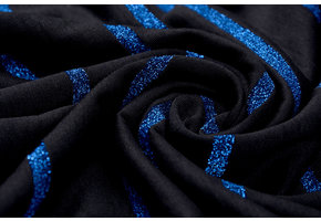 Viscose Jersey with lurex Stripes Black Blue