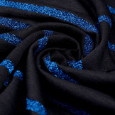 Viscose Jersey met lurex Strepen Zwart Blauw