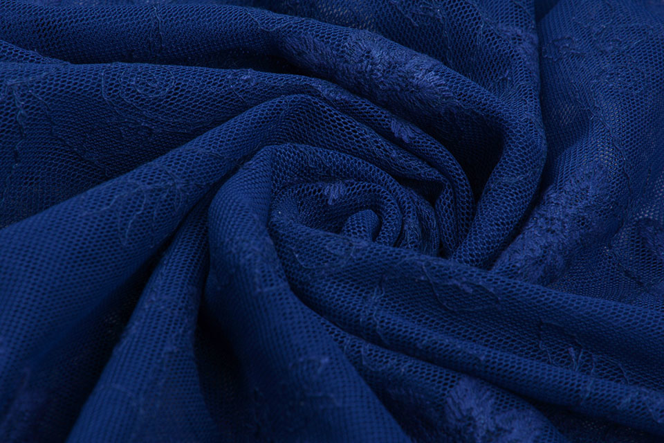 Lace Jasmine Flower Cobalt Blue - YES Fabrics