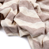 Knitted cotton stripes Sand and Beige