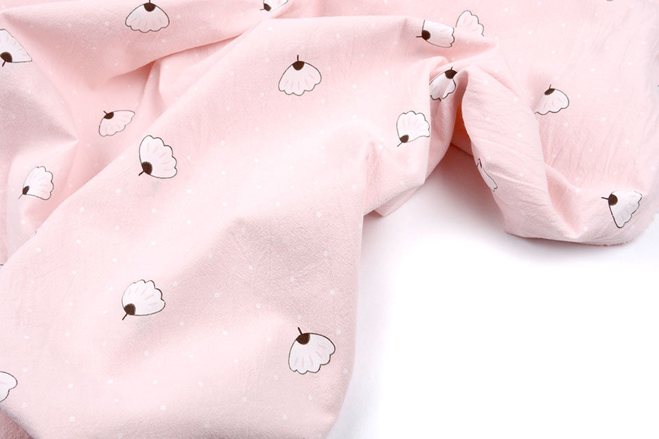 100% Gewassen Katoen Angin Stippel Licht Roze