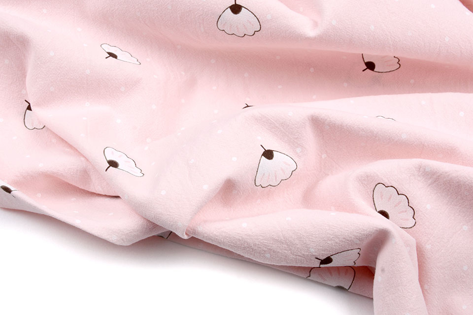 100% Gewassen Katoen Angin Stippel Licht Roze