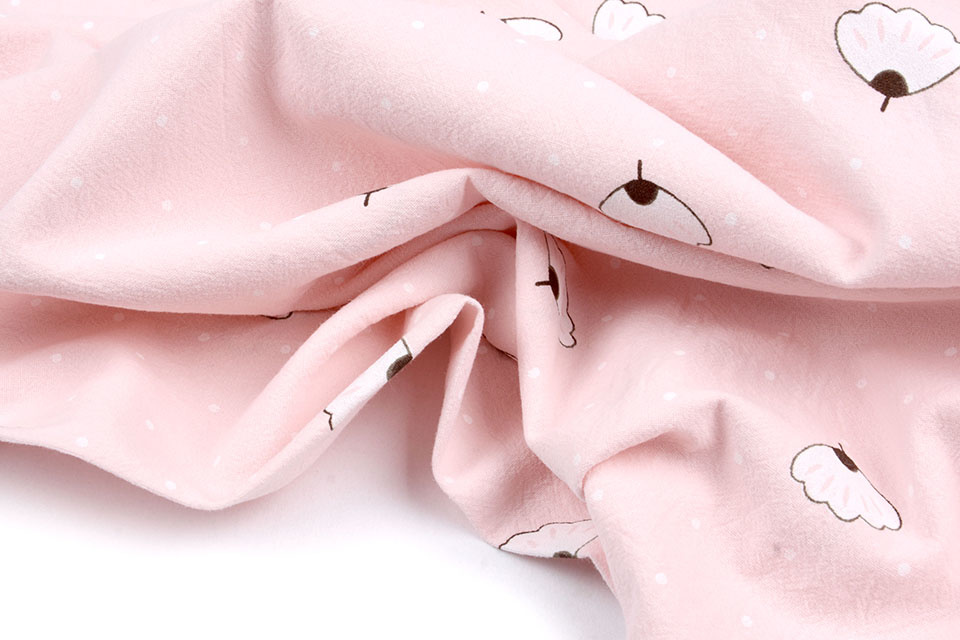 100% Gewassen Katoen Angin Stippel Licht Roze