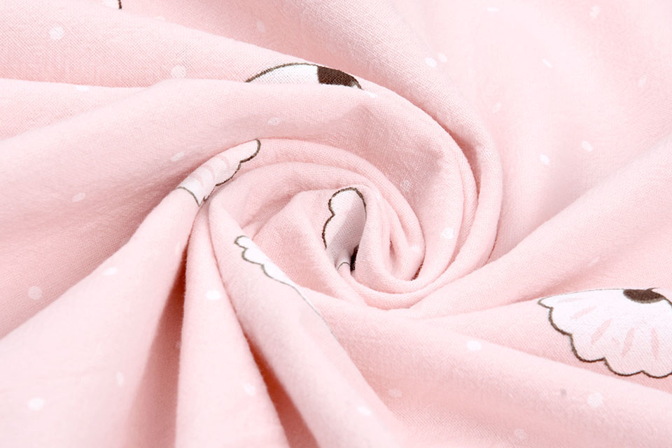 100% Gewassen Katoen Angin Stippel Licht Roze