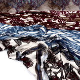 Cotton Jersey Simmer Flowers Blue