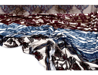 Cotton Jersey Simmer Blumen Blau