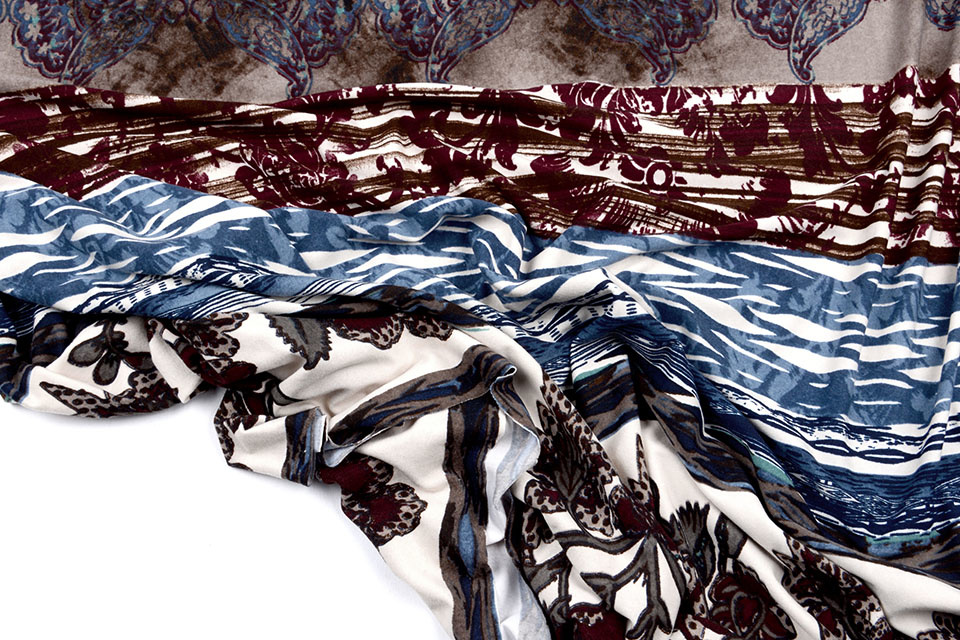 Cotton Jersey Simmer Flowers Blue