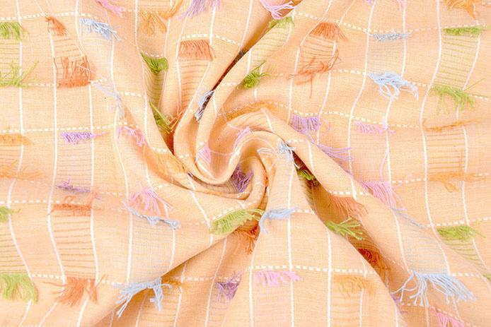 100% Katoen Ruffle Multi Licht Oranje