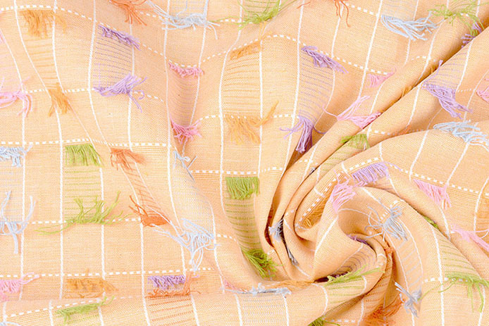 100% Katoen Ruffle Multi Licht Oranje