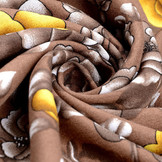 Viscose Hibiscus Bloem Bruin