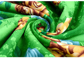 Viskose Große Rosen Grün