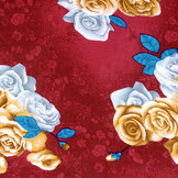 Viscose Grote Rozen Wijnrood