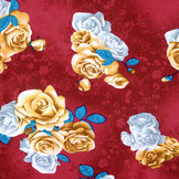 Viscose Large Roses Wine Red