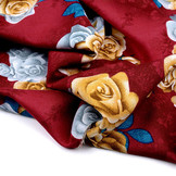 Viscose Grote Rozen Wijnrood