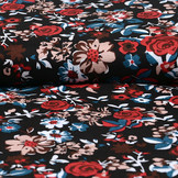 Viscose Kleine Rozen Rood