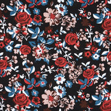 Viscose Little Roses Red