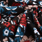 Viscose Little Roses Red