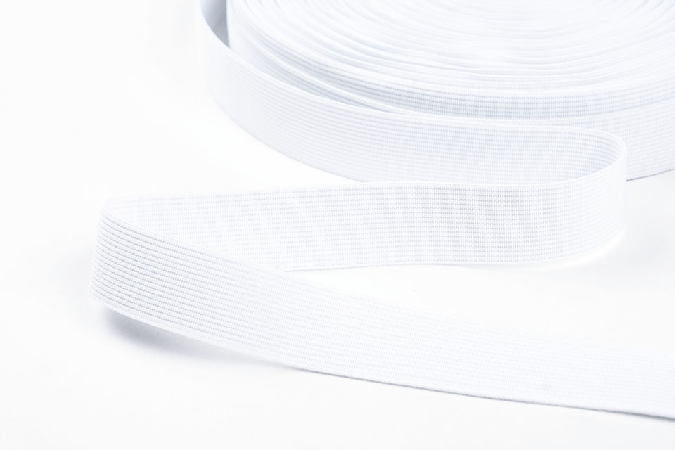 Gummiband Glatt Qualität Weiß 25 mm
