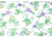 Chiffon Printed Flower Green Purple