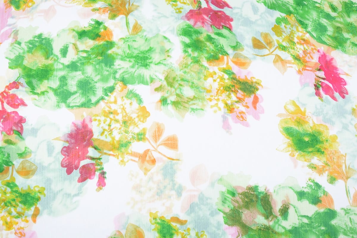 Chiffon Printed Spring Flowers
