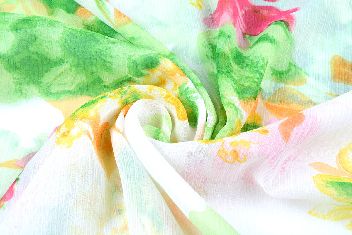 Chiffon Printed Spring Flowers