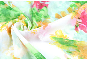 Chiffon bedruckt Frühlingsblumen